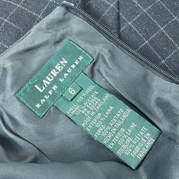 Lauren Ralph Lauren Women's Gray Diamond Print Luxury Wool Sheath Dress 6/C38.5 - Picture 8 of 8